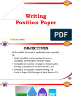 Writing Position Paper: ISO 9001: 2015 CERTIFIED