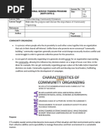 Number(s) Community Organizing: National Service Training Program (Nstp-Cwts 2) Lesson No. 04 Date 6-10