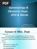 Gynaecology & Obstetrics Dept. OPD & Wards: PGDHM & HC, Sem:1 Roll No.2, DR - Vaishali Gondane