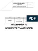 Procedimiento de Limpieza y Sanitización