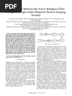 Fourth-Order Butterworth Active Bandpass Filter Design For Single-Sided Magnetic Particle Imaging Scanner