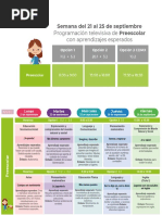 Aprendizajes Esperados Semana 5 (21 Al 25 Septiembre) PREESCOLAR