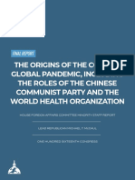 Final Minority Report On The Origins of The COVID-19 Global Pandemic Including The Roles of The CCP and WHO 9.20.20 (Coverpage)