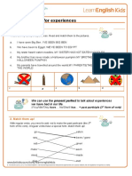 Grammar Games Present Perfect Experiences Worksheet