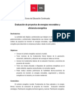 Curso Evaluación de Proyectos de Energías Renovables PDF