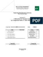 Calibration of A Vacuum Gauge by Comparison With A U-Tube Manometer