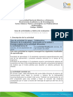 Guía de Actividades y Rúbrica de Evaluación - Unidad 2 - Tarea 3 - Solución de Problemas de Balance de Materia