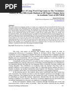 The Effect of Using Word Clap Game On The Vocabulary Mastery of The Fifth Grade Students at SD Negeri 1 Banjar Jawa in Academic Years of 2017/2018