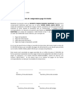 Carta de Compromiso para Pago de Deuda