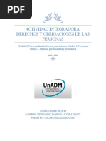 Actividad Integradora: Derechos Y Obligaciones de Las Personas