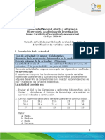 Guia de Actividades y Rubrica de Evaluacion - Unidad 1 - Fase 2 - Identificacion de Variables Estadisticas