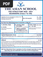 Fee Structure Boarder 2020 21 PDF