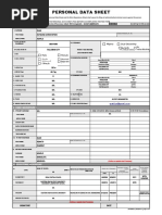 CS Form No. 212 Personal Data Sheet Revised