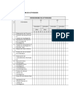 Formato Cronograma de Actividades y Presupuesto