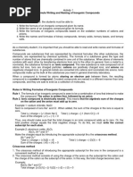 Activity 1 - Formula Writing and Naming Inorganic Compounds