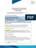 Guía de Actividades y Rúbrica de Evaluación - Tarea 1 Reconocimiento Del Curso - Instalación IDE