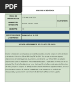 Analisis de La Sentencia C - 34 de 2020 Ronaldo