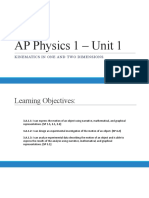 AP Physics 1 - Unit 1: Kinematics in One and Two Dimensions