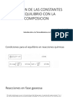 Relación Constantes de Equilibrio Con La Composición