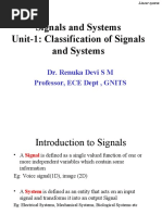 Signals and Systems Unit-1: Classification of Signals and Systems