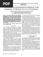 Numerical and Experimental Investigations On The Energizing of Miniature Iron Core Transformers