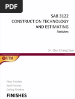 SAB 3122 Construction Technology and Estimating: Finishes