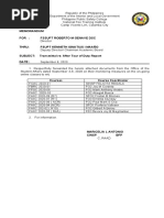 Transmittal Re After of Tour of Duty Report