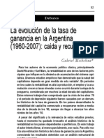 Michelena, Gabriel - La Evolución de La Tasa de Ganancia en Argentina 1960-2007. Caída y Recuperación