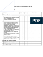 Internal Control Questionnaire For Cash