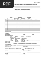 Sample Report of Magnetic-Particle Examination of Welds