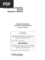 745 Multi-Tree-Handling Device Operator's Manual: Warning