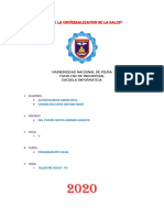 "Año de La Universalizacion de La Salud": Universidad Nacional de Piura Facultad de Industrial Escuela Informatica