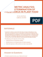 Gravimetric Analysis: The Determination of Phosphorus in Plant Food