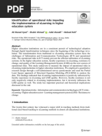 Identification of Operational Risks Impeding The Implementation of Elearning in Higher Education System