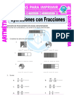 Operaciones Con Fracciones para Quinto de Primaria