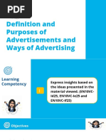 English 10 - Unit 6 - Lesson 1 - Definition and Purposes of Advertisements and Ways of Advertising