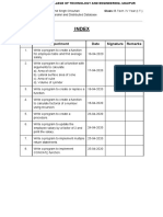 Index: S.No. Experiment Date Signature Remarks