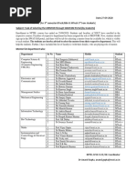 Notice To Students-Mentor List Department Wise