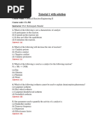 Turorial-1 - Cl302 Fogler Solution PDF