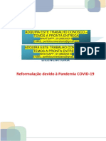 Plano de Trabalho Dos Estágios Dos Cursos de Licenciatura: Reformulação Devido À Pandemia COVID-19