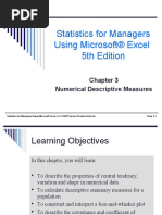 Statistics For Managers Using Microsoft® Excel 5th Edition: Numerical Descriptive Measures