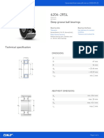 Deep Groove Ball Bearings: Dimensions