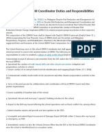 Deped School DRRM Coordinator Duties and Responsibilities: Republic Act No. 101021 Deped Order No. 21, S. 2015