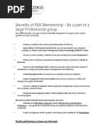 Benefits of PMI Membership