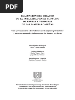 Evaluación Del Impacto de La Publicidad en El Consumo de Frutas y Verduras de Las Familias Caleñas