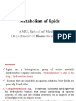 Metabolism of Lipids