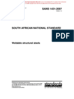 SANS 1431:2007: Weldable Structural Steels