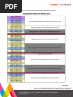 Calendario Operativo PRISMA 2019