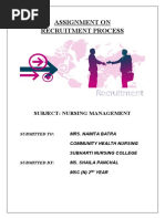 Assignment On Recruitment Process: Subject: Nursing Management