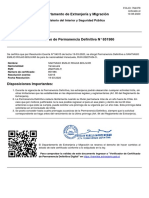 Extranjeria Certificado de Permanencia Definitiva 8160870